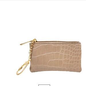 $8 K. Carroll Emilia Croco Coin Purse In Taupe - New